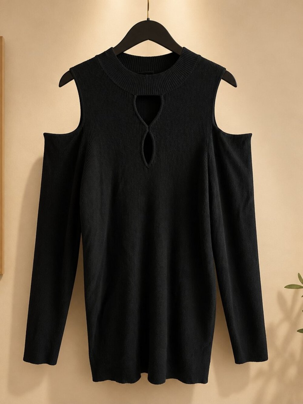 Torrid Size 3 Black Sweater Cold Shoulder